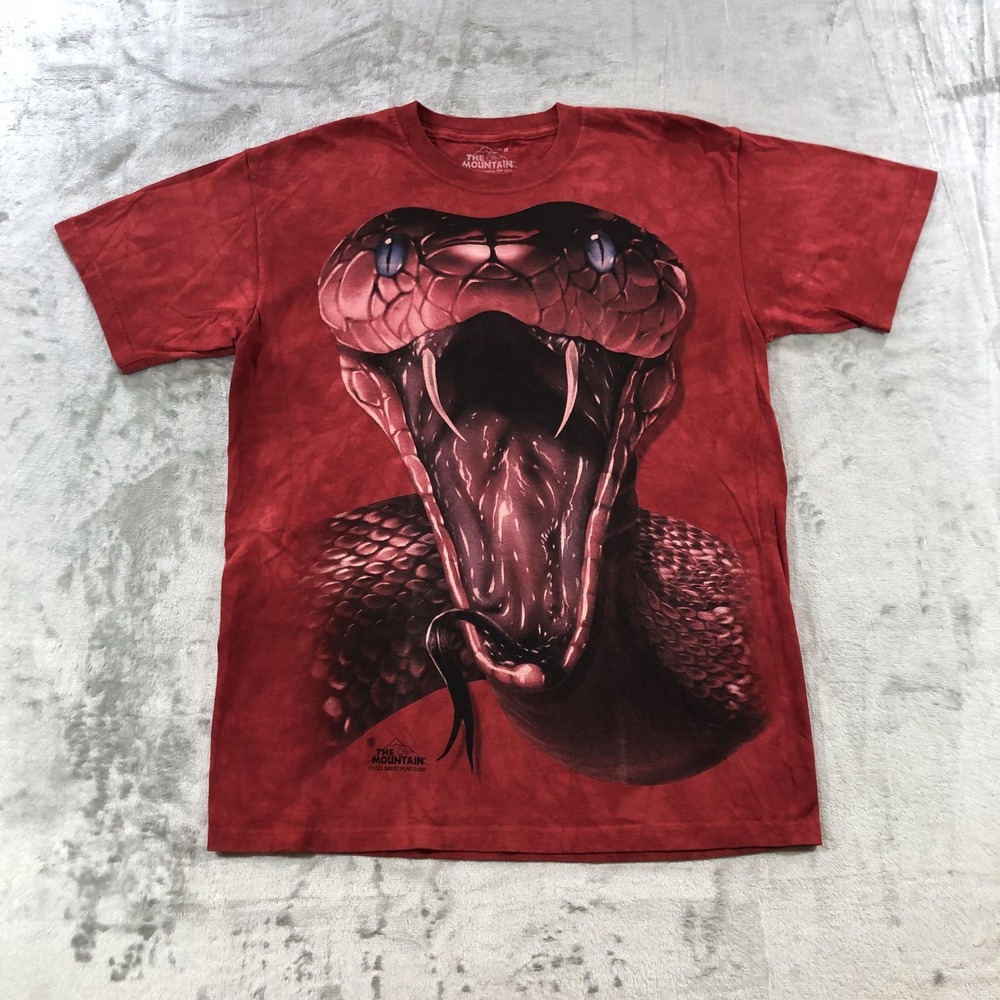 The Mountain Shirt Mens Medium Red Cobra Snake Big Face Graphic Printed USA